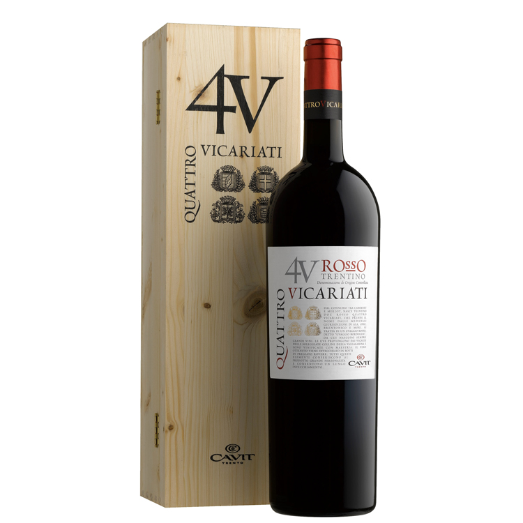 QUATTRO VICARIATI rosso trentino doc MG cassa legno